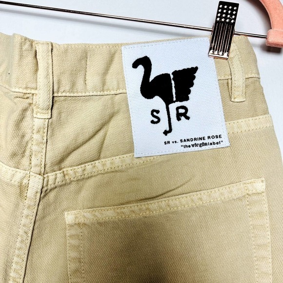 Free People X Sandrine Rose NWT Harem Mid Rise Raw Hem Shorts Sunflower Size 24 - Picture 6 of 11